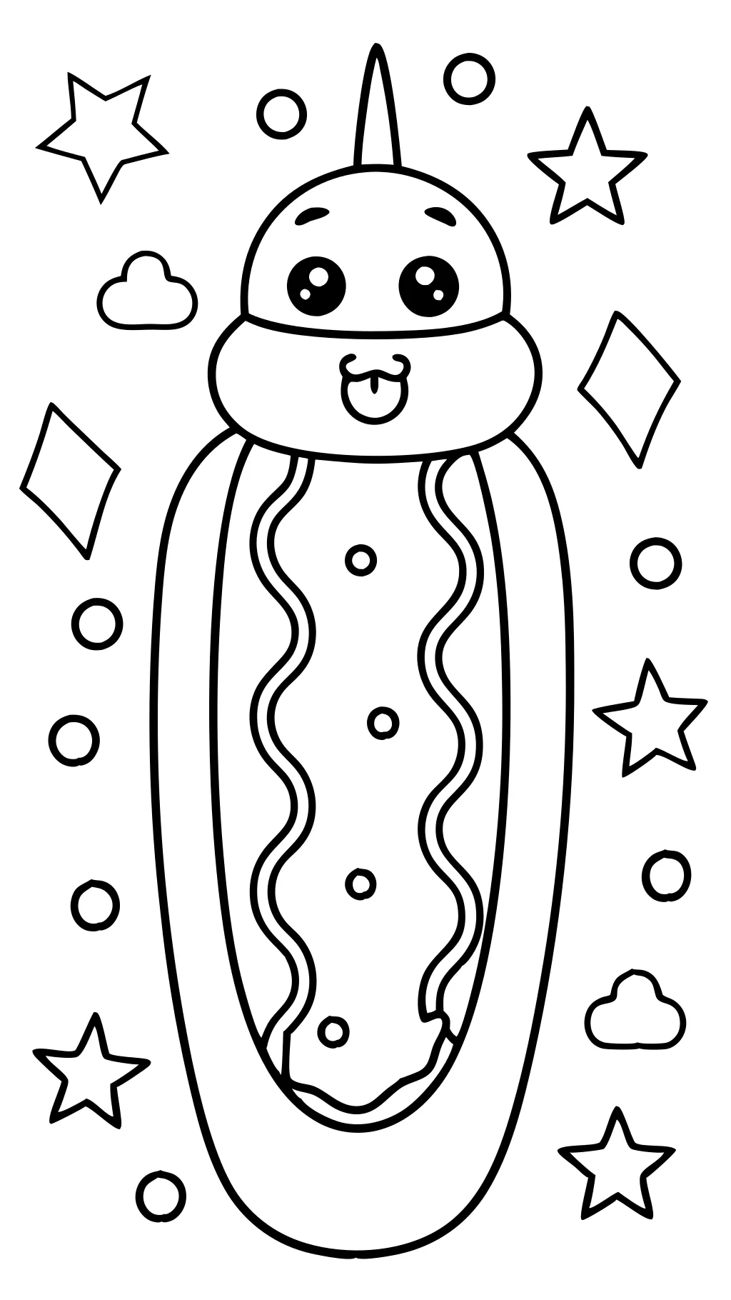 coloring page of a hotdog